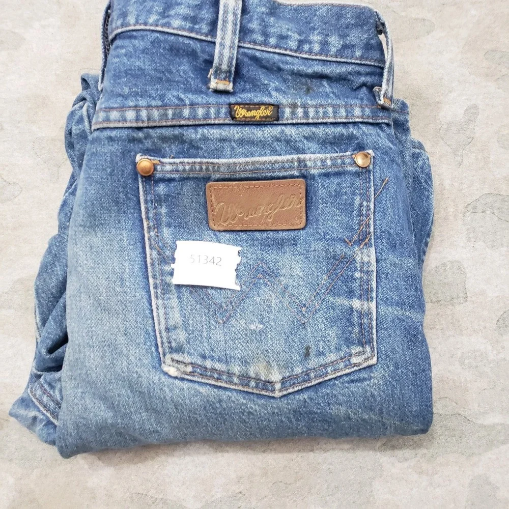 Vintage Wrangler Jeans Mens 32x34 Blue Straight Leg Cowboy Cut Denim Made In USA
